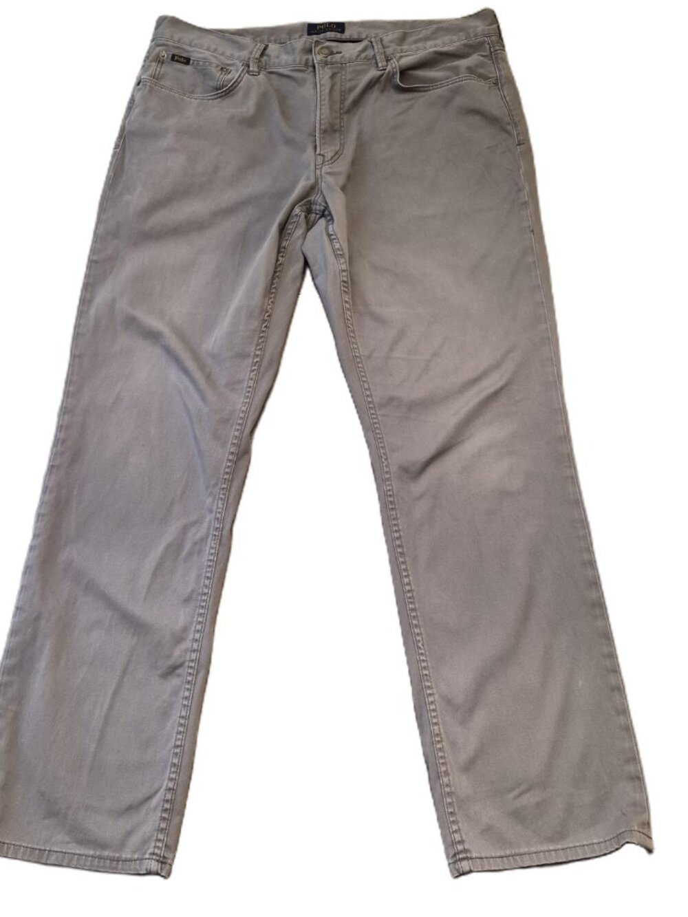 Polo Ralph Lauren Jeans Mens 36x32 Gray Relaxed Straight Stretch Denim Casual